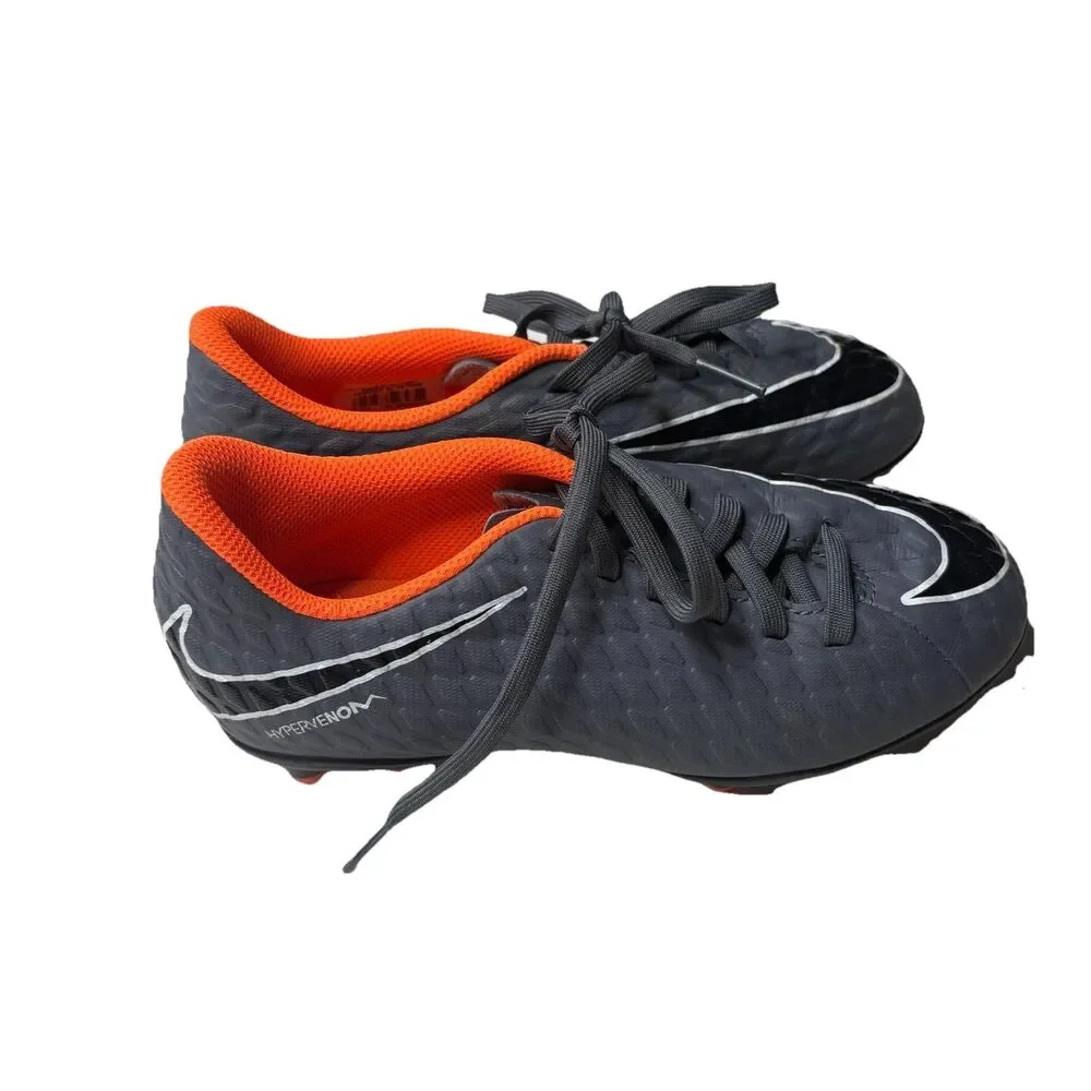 Nike Jr. Grey Orange Hypervenom Phantom 3 Academy FG AH7288-081 Size 1.5 Youth